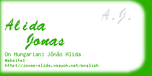alida jonas business card